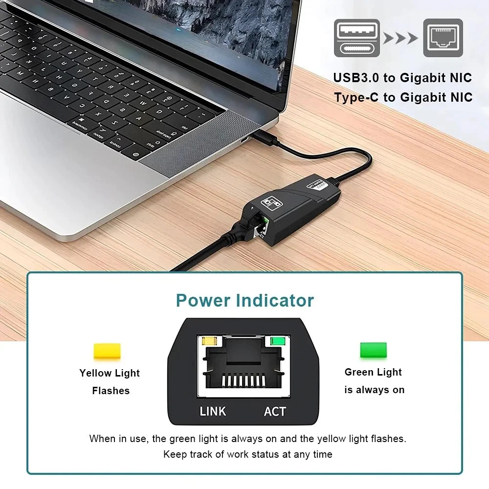 USB to lan 3.0 to 10/100/1000 Mbps Gigabit RJ45 Ethernet LAN Network ...