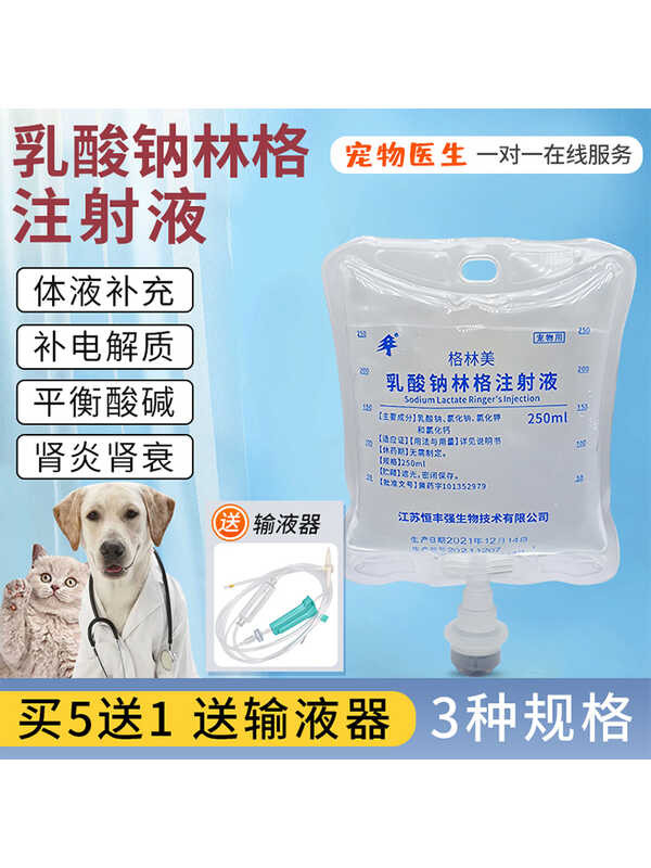 Cat Dog Sodium Lactate Ringer's Solution Injection Electrolyte Water ...