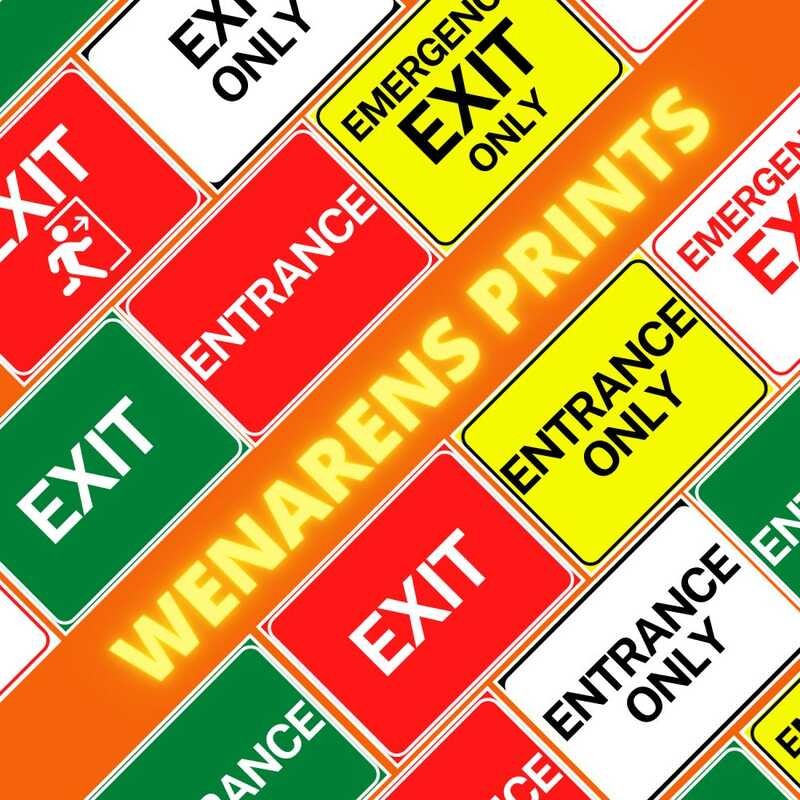 Exit Only Entrance Emergency Vinyl Wall Sticker Decals, Laminated & PVC ...