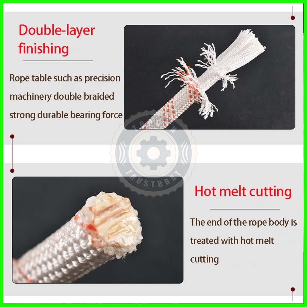 8 -12mm White Lifting Safety Rope / Braided Rope / Nylon rope (Length ...