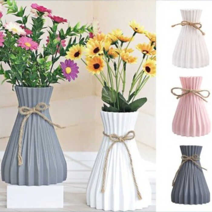Nordic-Style Plastic Hemp Rope Origami Vase | Living Room & Dining ...