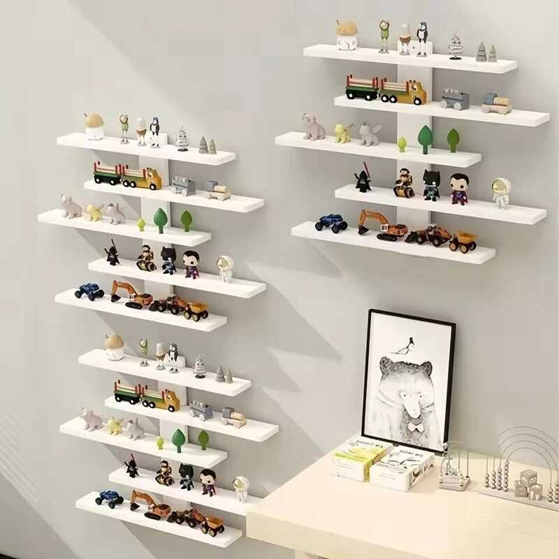 W 5-Tier Adjustable Wall-Mounted Display Shelf For Action Figures ...