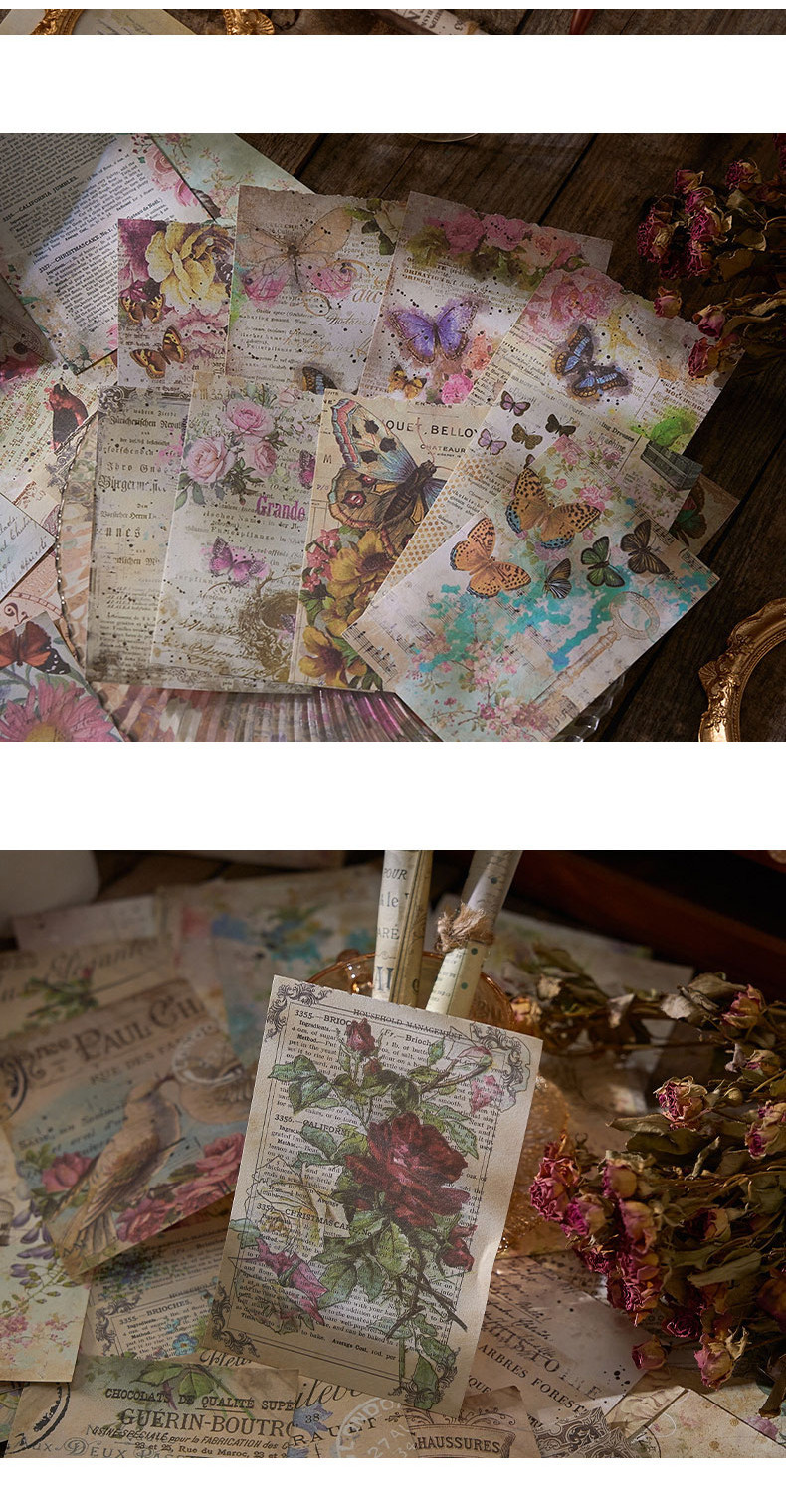 Journamm 100pcs/pack Vintage Scrapbook Paper DIY Scrapbooking Collage ...