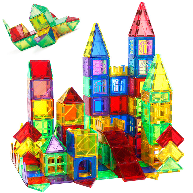 Magnetic Tiles Building Bloc With Cars 3D Clear Construction Set ...