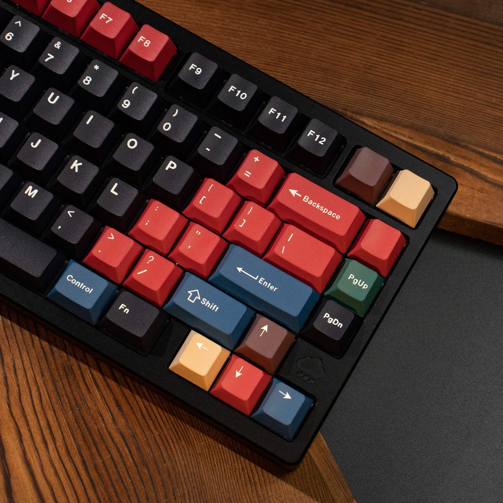 Black Mixed Light Keycaps 129 Keys PBT cherry profile Dye-Sub Keycaps ...