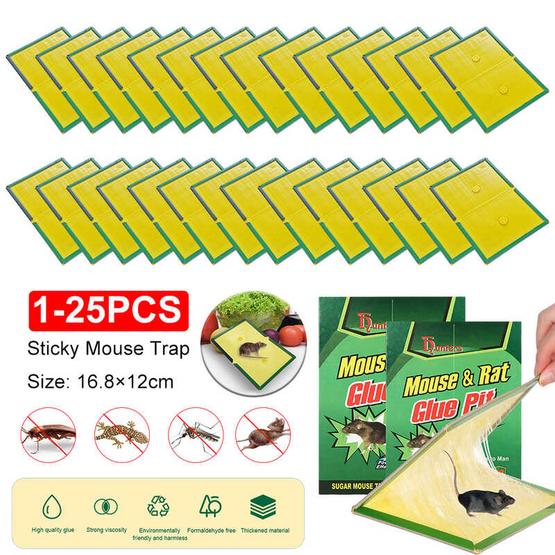 Super-Sticky 1-25Pcs Glue Traps Sticky Adhesive Mouse Perfect For Rat ...