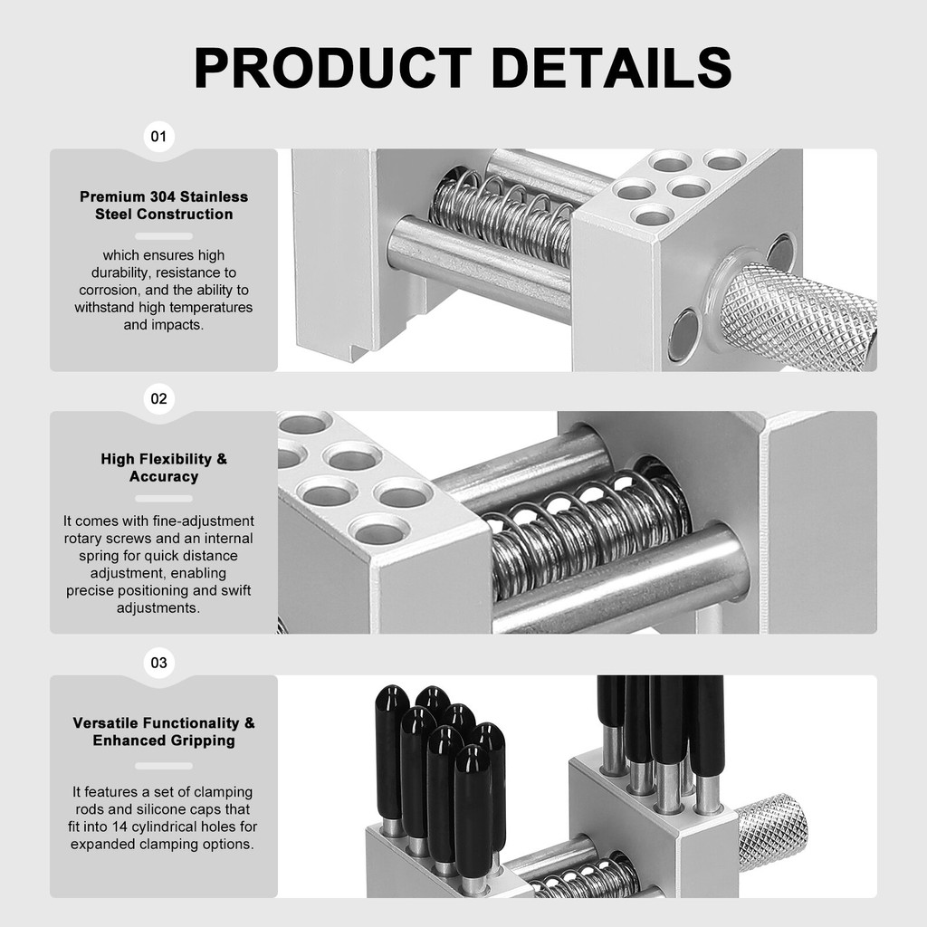 304 Stainless Steel Vise Fixture Multifunction Clamp Model Making