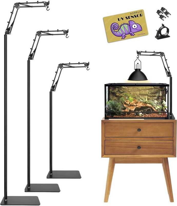 Aorruio Heat Lamp with 360° Swing Arm, Adjustable Height (15.7inch to