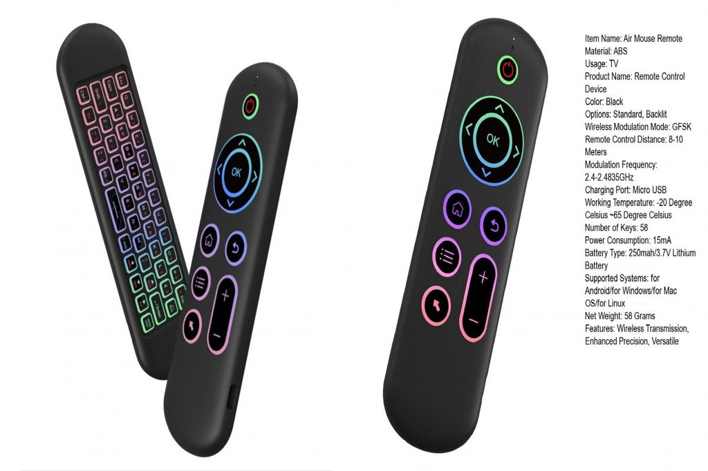 Air Mouse Remote with 2.4g Transmission and