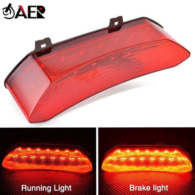AA Motorcycle Rear Tail Light Brake Turn Signal Integrated LED ...