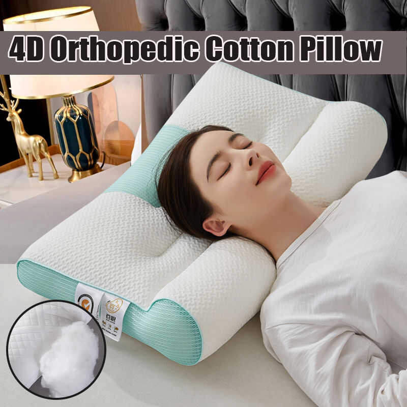 4D Neck Pillow Sponge Ergonomic Orthopedic Relieves Pain Memory Helps ...