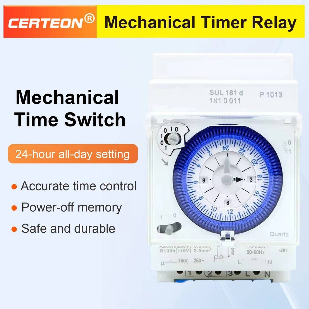 SUL181h SUL181d DIN Rail Timer Switch 24 Hour Programmable 110~230VAC ...