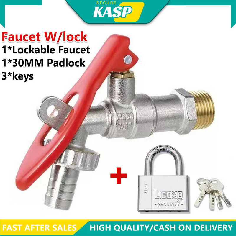 Outdoor Lockable Brass With 30Mm Padlock And 3 Keys Garden Anti-Theft ...