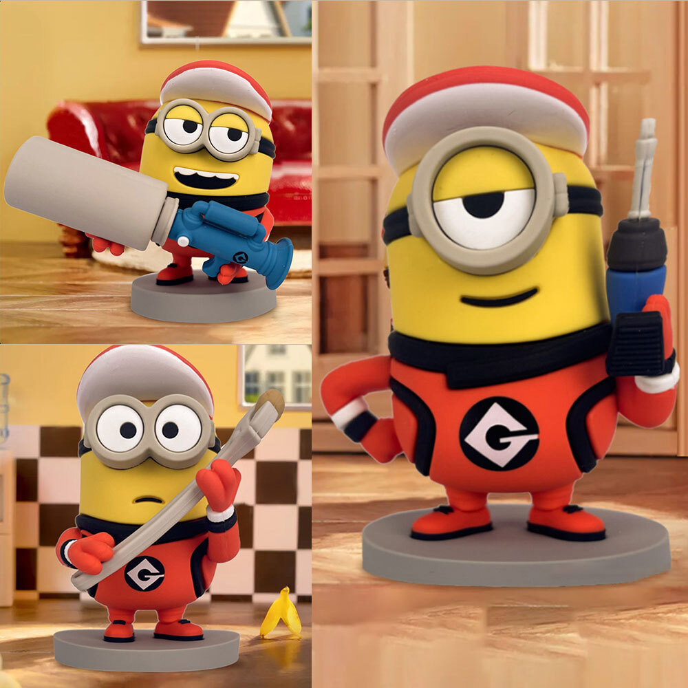 Despicable Me 4 Minions Toy Figure Ron Carl Phil PVC Model Doll