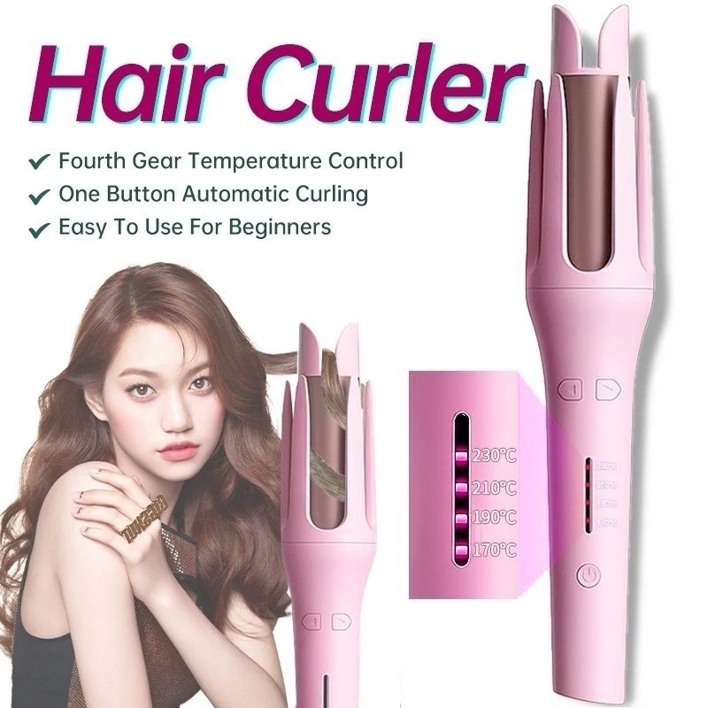 Automatic Curler Hair Fast Heating Ceramic Wand 360° Rotation Hair ...