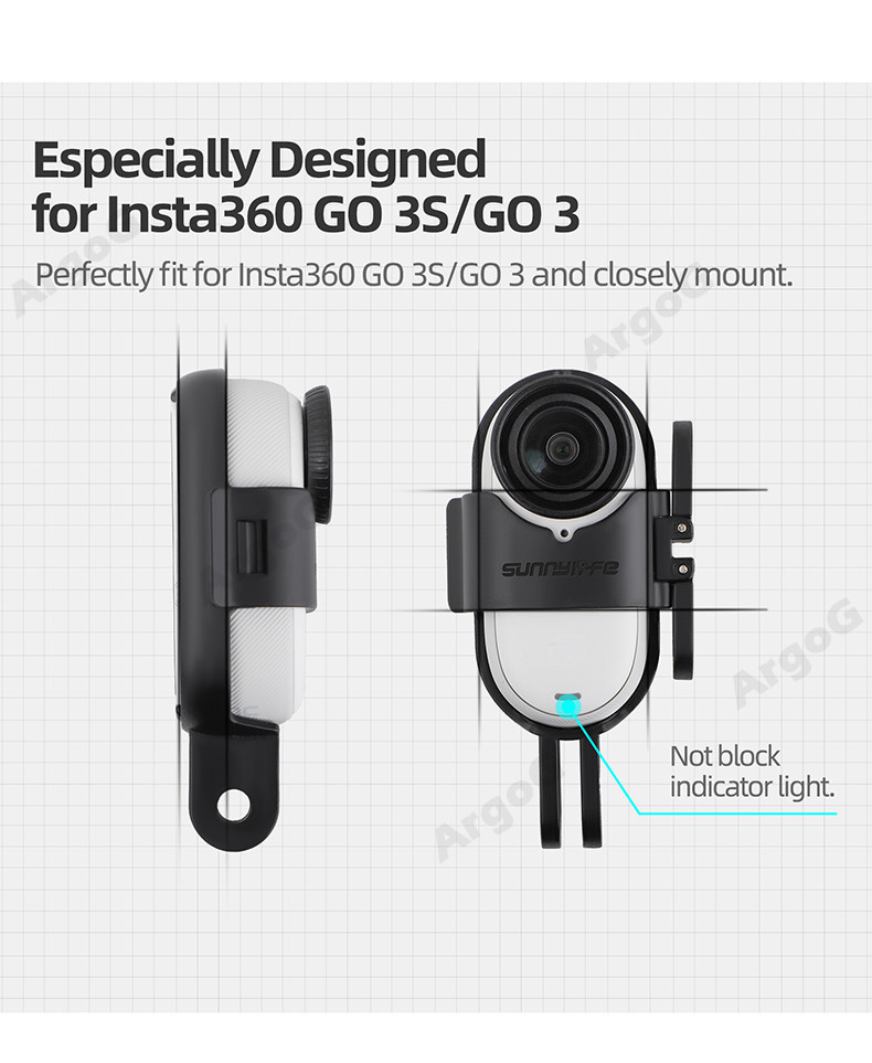 Sunnylife Horizontal & Vertical Mount Adapter for Insta360 GO 3S/GO 3 ...