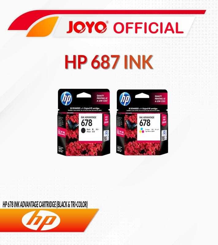 HP 678 INK ADVANTAGE CARTRIDGE (Black & Tri-Color) Cartridge Ink Refill ...
