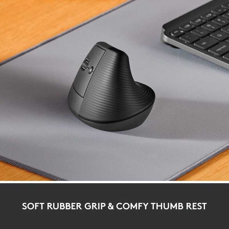 Logitech Lift Vertical Ergonomic Wireless Mouse, Lefty, Bluetooth Mute ...