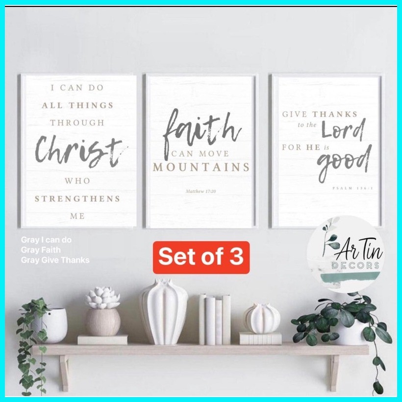 Bible Verse Quotes Inspiring Quotes Faith Wall Art Frame / Neutral Wall ...