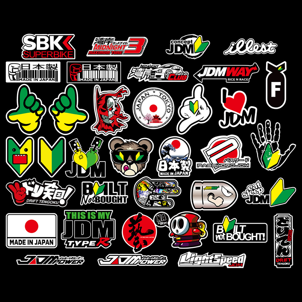 JDM Mixed Motorcycle Sticker Yoshimura Reflective Helmet Decal Osaka ...