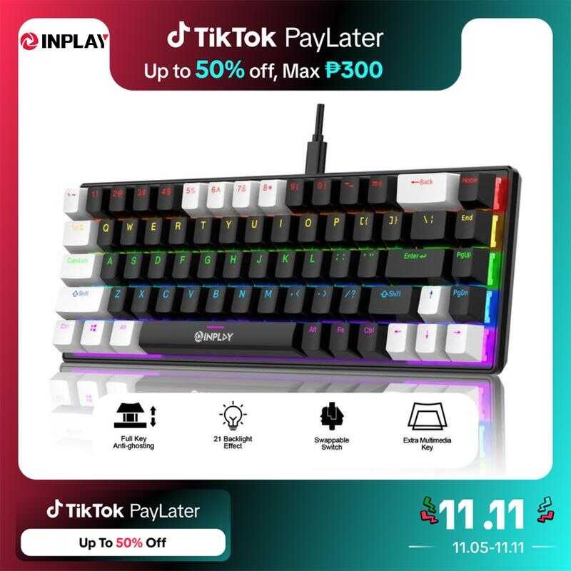 Inplay Nk680 Wired Mechanical Hot Swappable With Red Switch Gaming ...