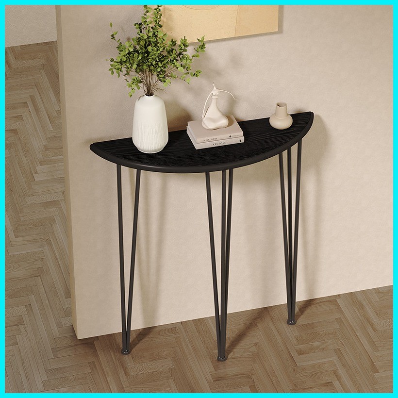 Half Round Solid Wood Console Table Narrow Entryway Table Hallway ...