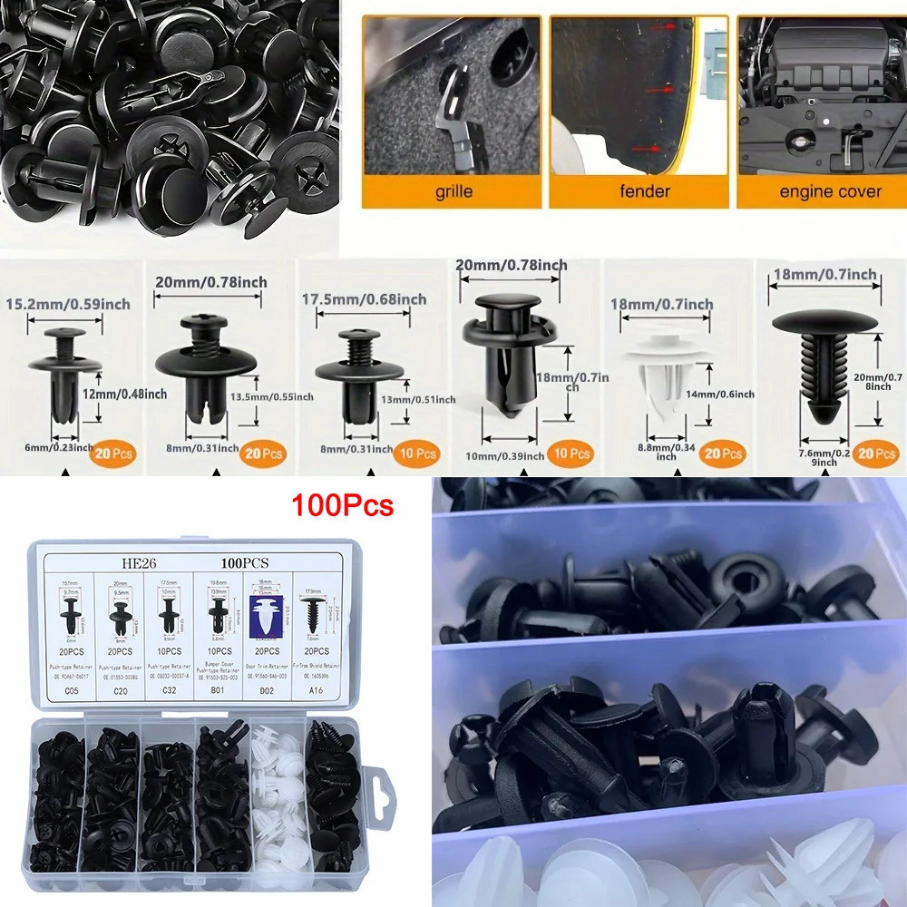 Auto Fastener Clip Mixed Car Body Push Retainer Pin Rivet Bumper Door ...