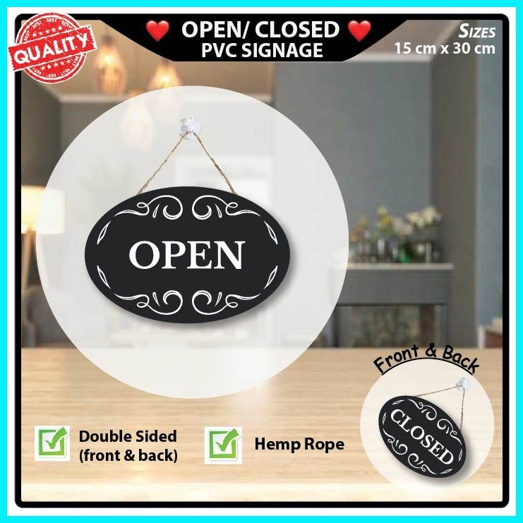 Open Close Signage for Shops, We're Open, We're Close PVC signage ...