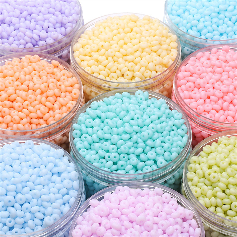 3x6mm glass frosted mineral macaron color abacus beads millet scattered ...