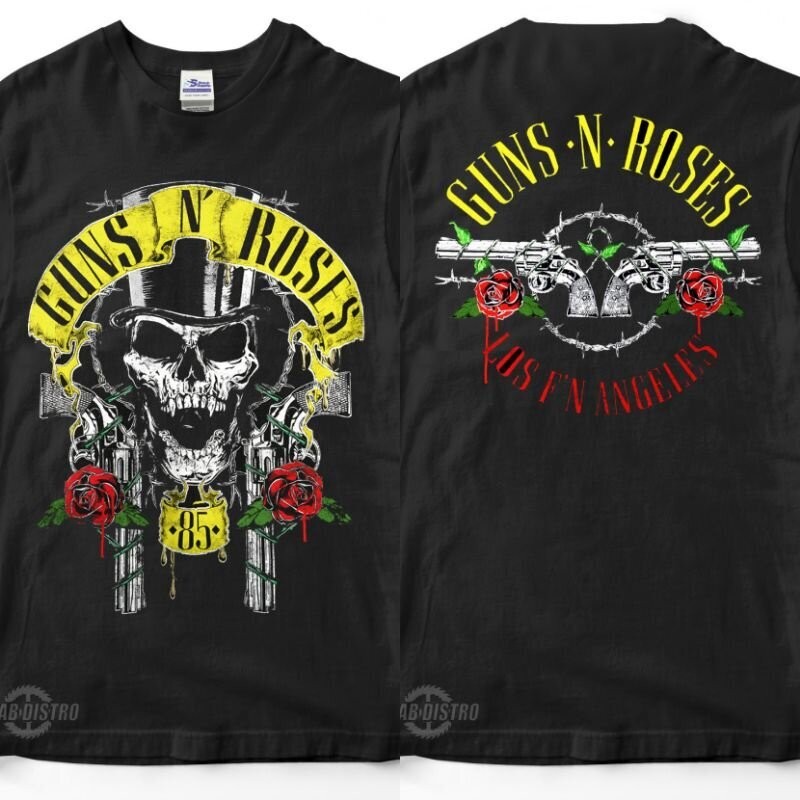 gun n rose black shirt Rochirts Guns & Roses Vintage men's Tshirt band