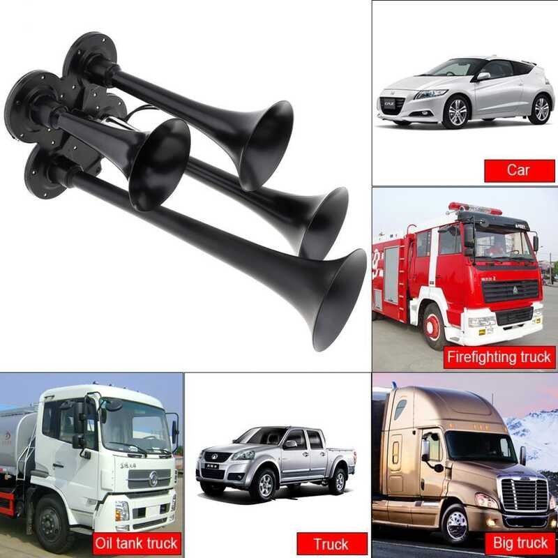 ZXH 12V/24V 178Db Super Loud Four Trumpet Tone Car Air Horn Set Trumpet