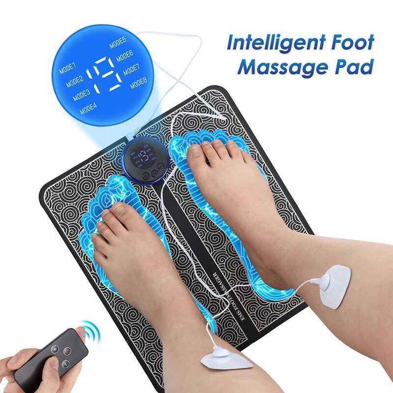 EMS Electric Foot Massager Pad Relief Pain Relax Shock Muscle Stimulation Improve Blood