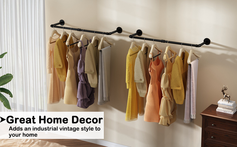 Metal Wall Mounted Clothes Rack Detachable Multi-Purpose Hanging ...