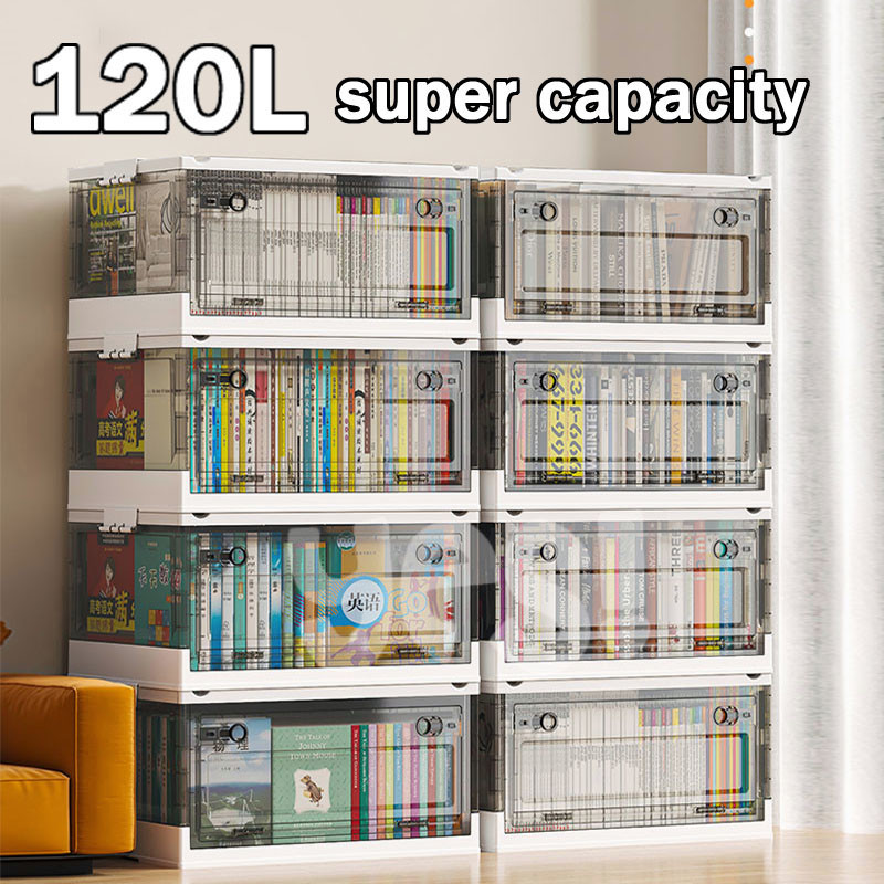 120L Foldable Storage Box with Lid Large Capacity Multipurpose ...