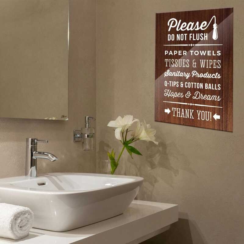 Please Do Not Flush Tissue Hopes & Dreams - Funny Toilet Quote Sign ...