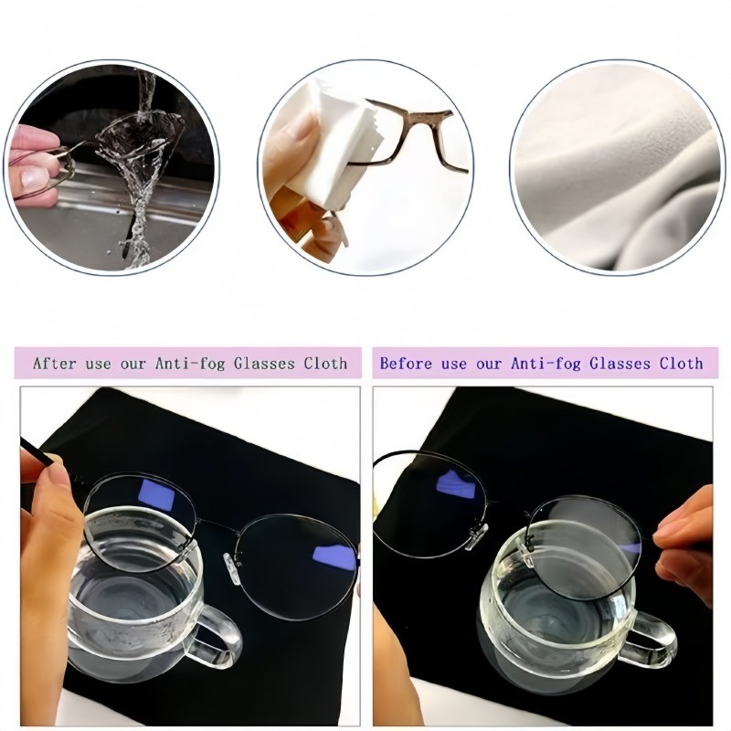 High-Quality Anti-Fog Lens Wipe Cloth Reusable Eye glasses Microfiber ...