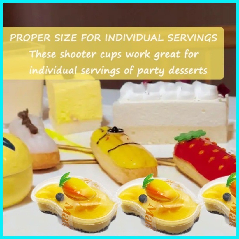 50Pcs Disposable Mango Shape Mousse Dessert Box with Lid Transparent ...