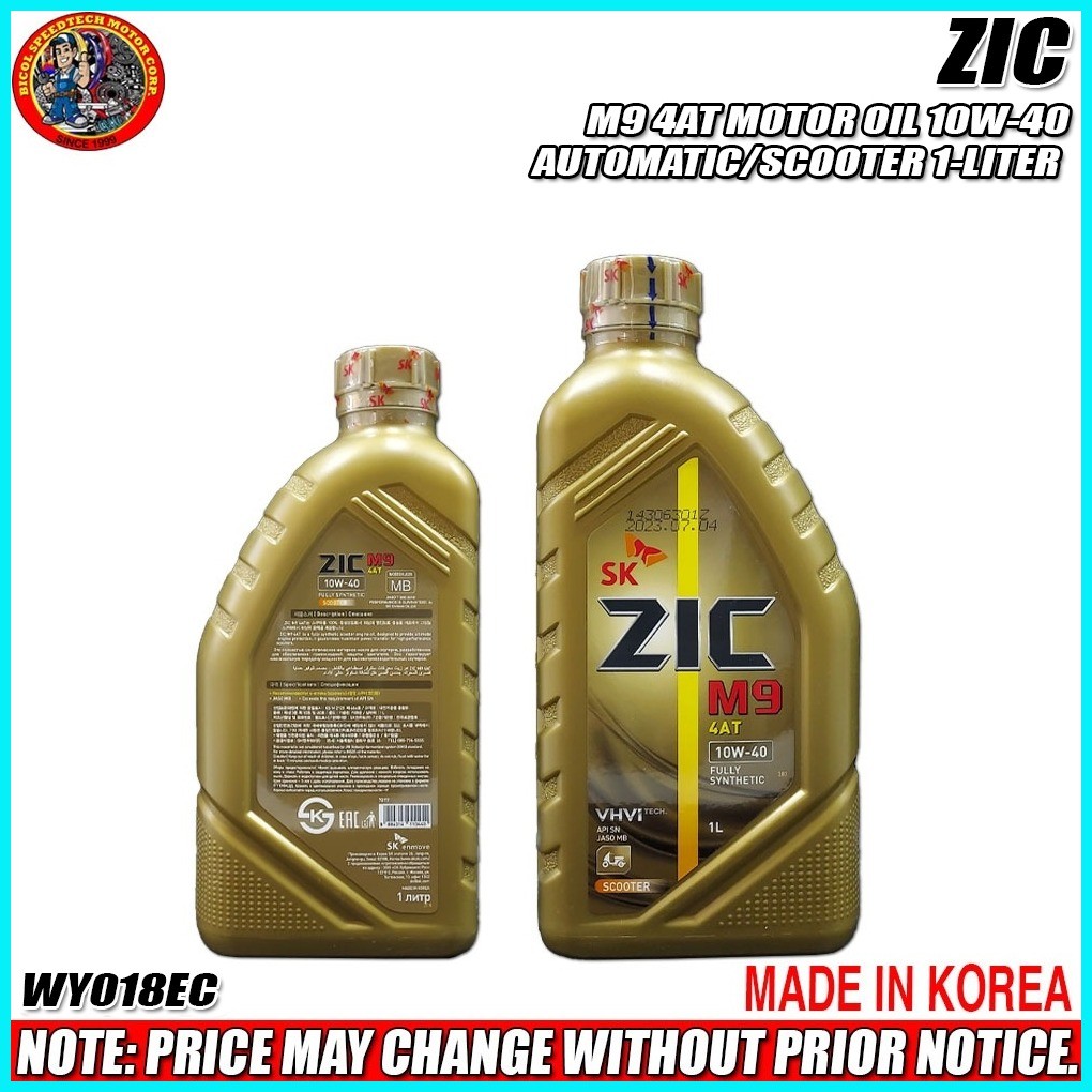 ZIC M9 4AT SCOOTER OIL 10W-40 AUTOMATIC 1-LITER (WY018EC) | Shopee ...