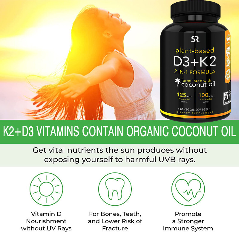 Vitamin K2 + D3 and organic coconut oil for better absorption 2in1