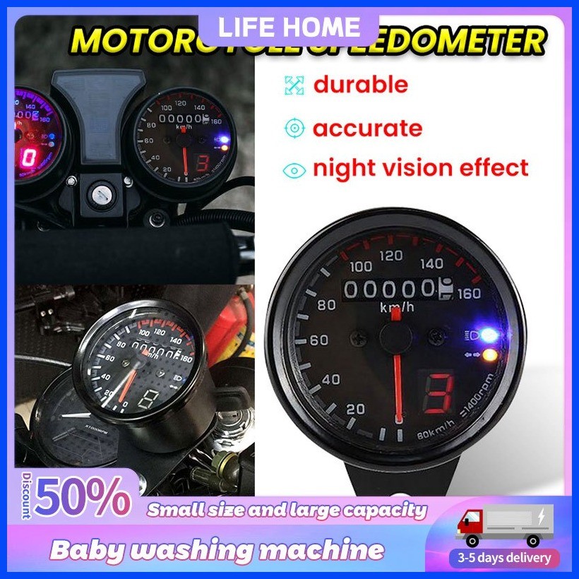 ⊕ ∈ ۩ ♞,♘,♙12V Motorcycle 0-160 Km/H Speedometer with LED Odometer ...