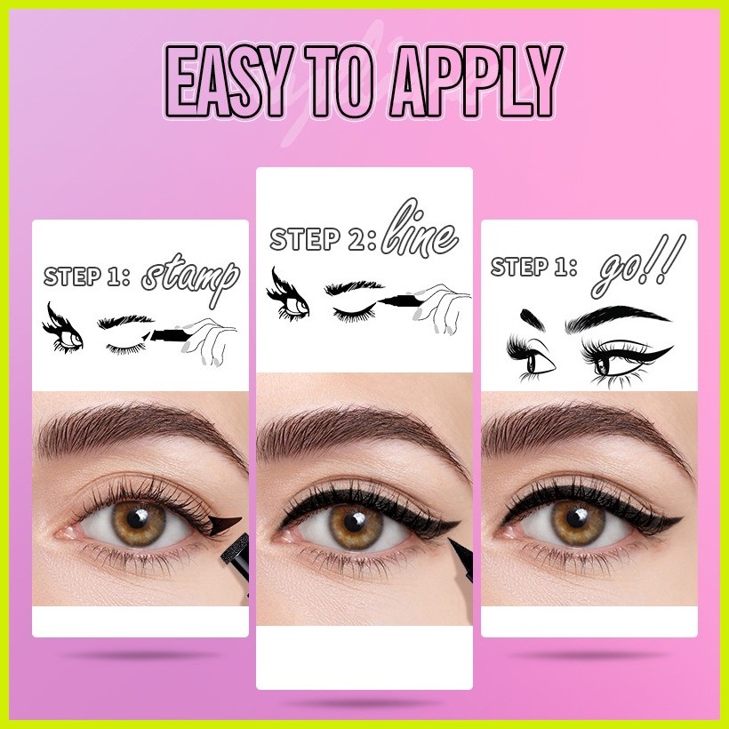 ๑ KIMUSE Double Head Waterproof Eyeliner Pen Cat Eye Winged Eye