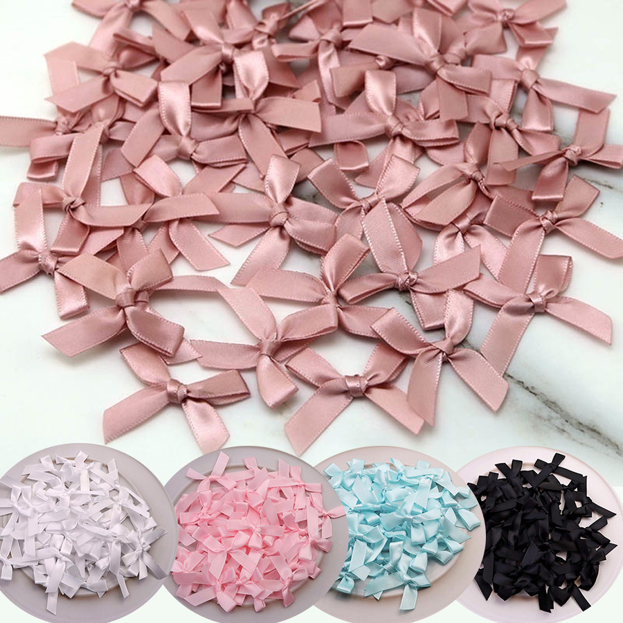 50/200pcs small bow mini ribbon bow crafts multi-color small bow ribbon ...