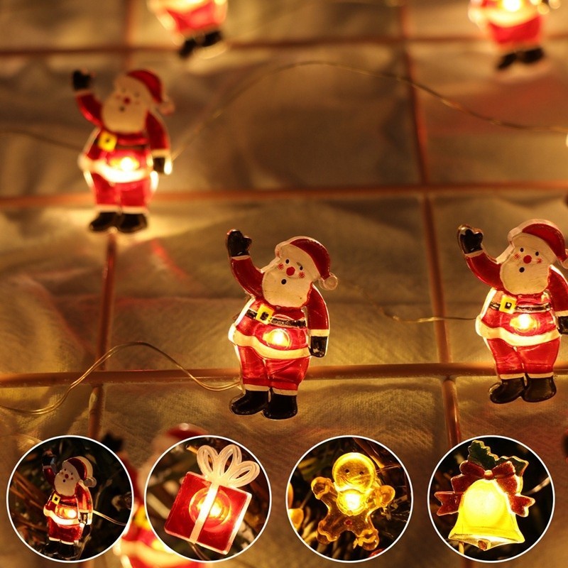LED Solar Snowman Fairy Lights Solar Santa Claus Christmas Lights