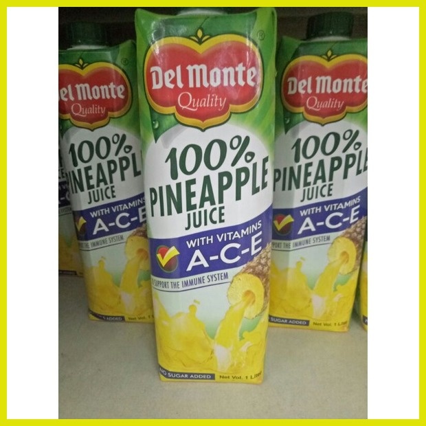 Del Monte 100 Pineapple Juice with Vitamin ACE 1 Liter Shopee