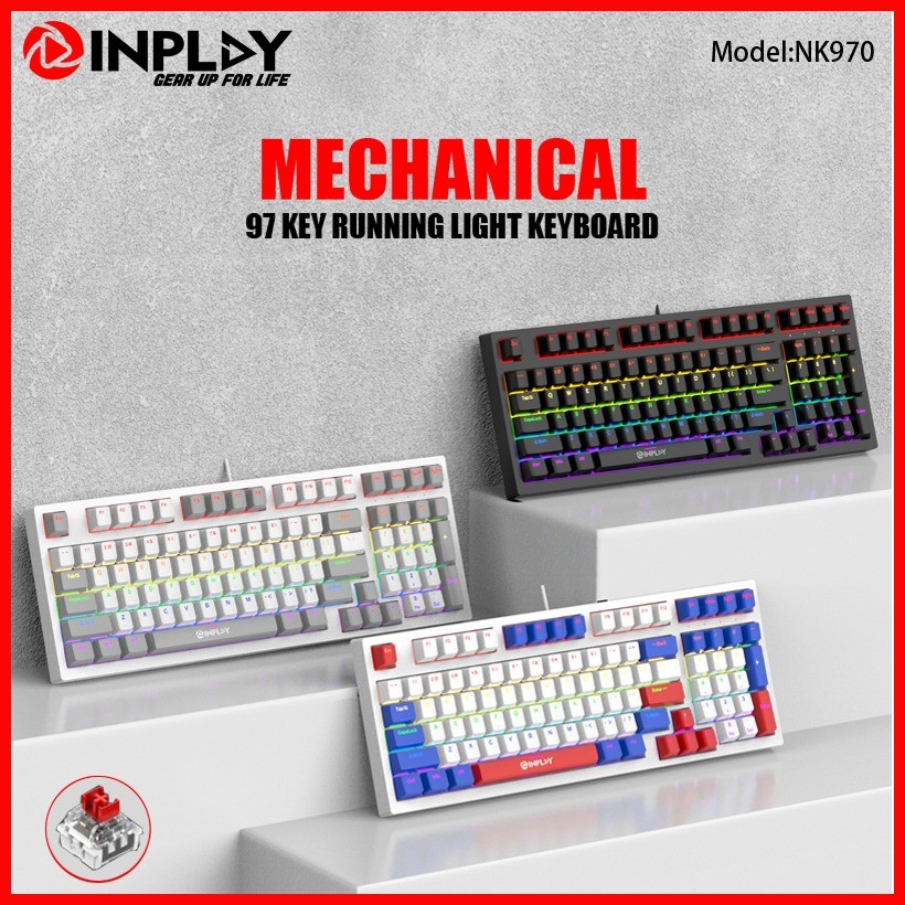 Inplay 97 Keys Mechanical Keyboard Hot Swappable Red Switch RGB Wired