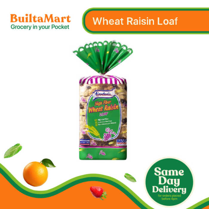 Gardenia High Fiber Wheat Raisin Loaf 400g 3 Shopee Philippines