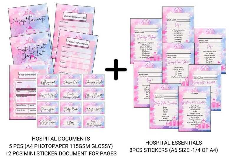 BABY HOSPITAL DOCUMENTS AND ESSENTIAL SET WITH BIRTH CERTIFICATE CHEAT ...