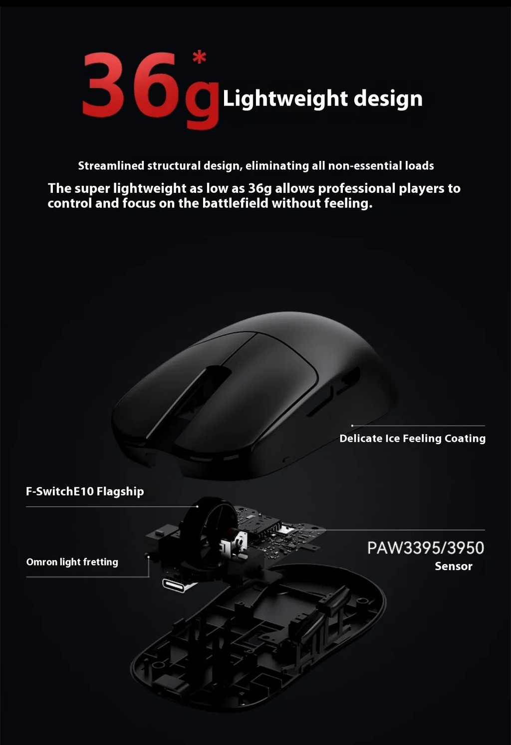 VGN ATK VXE Mad R Major 36g Ultra-Lightweight Wireless Dual-Mode Mouse ...