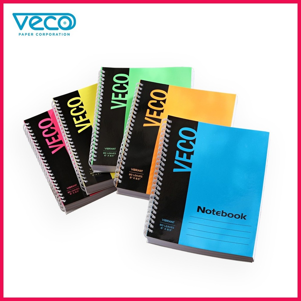 → Veco Vibrant Notebook with white ruled inside page 80lvs 6x8.5in ...