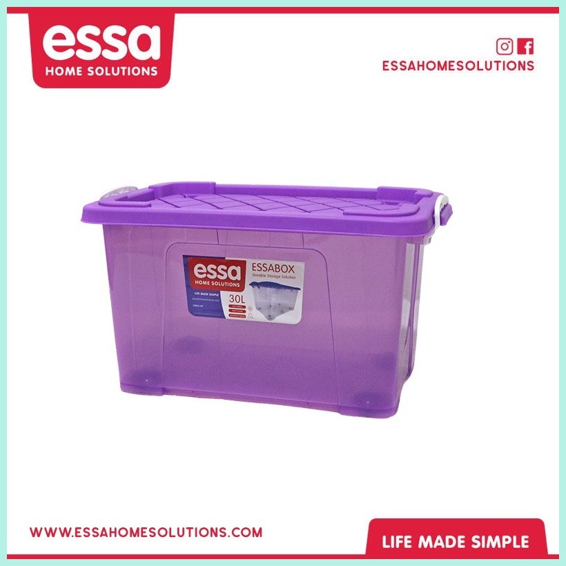 Essa Home Solutions Colored Storage Box (Plastic Organizer, Transparent ...